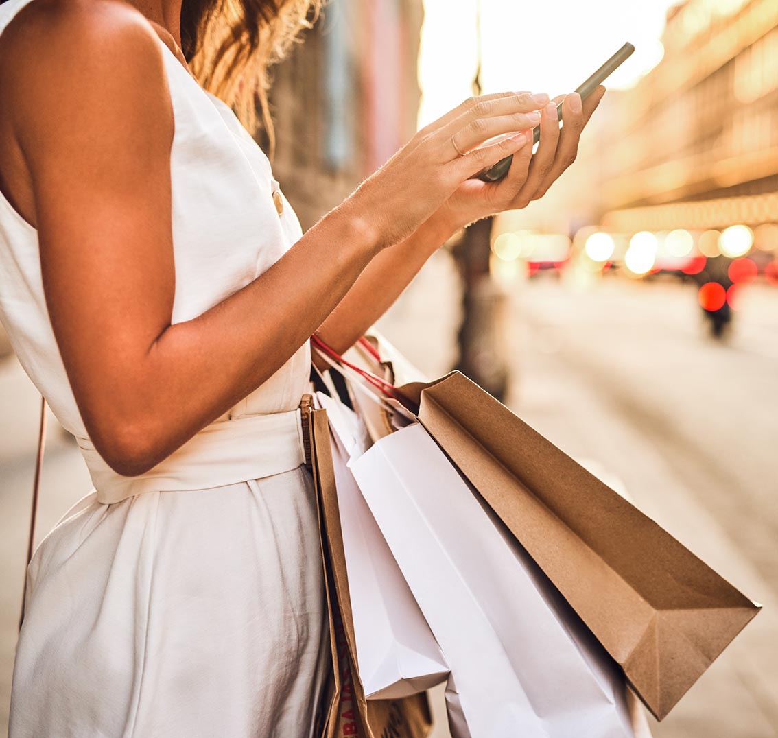 Using apps to help her shop it all